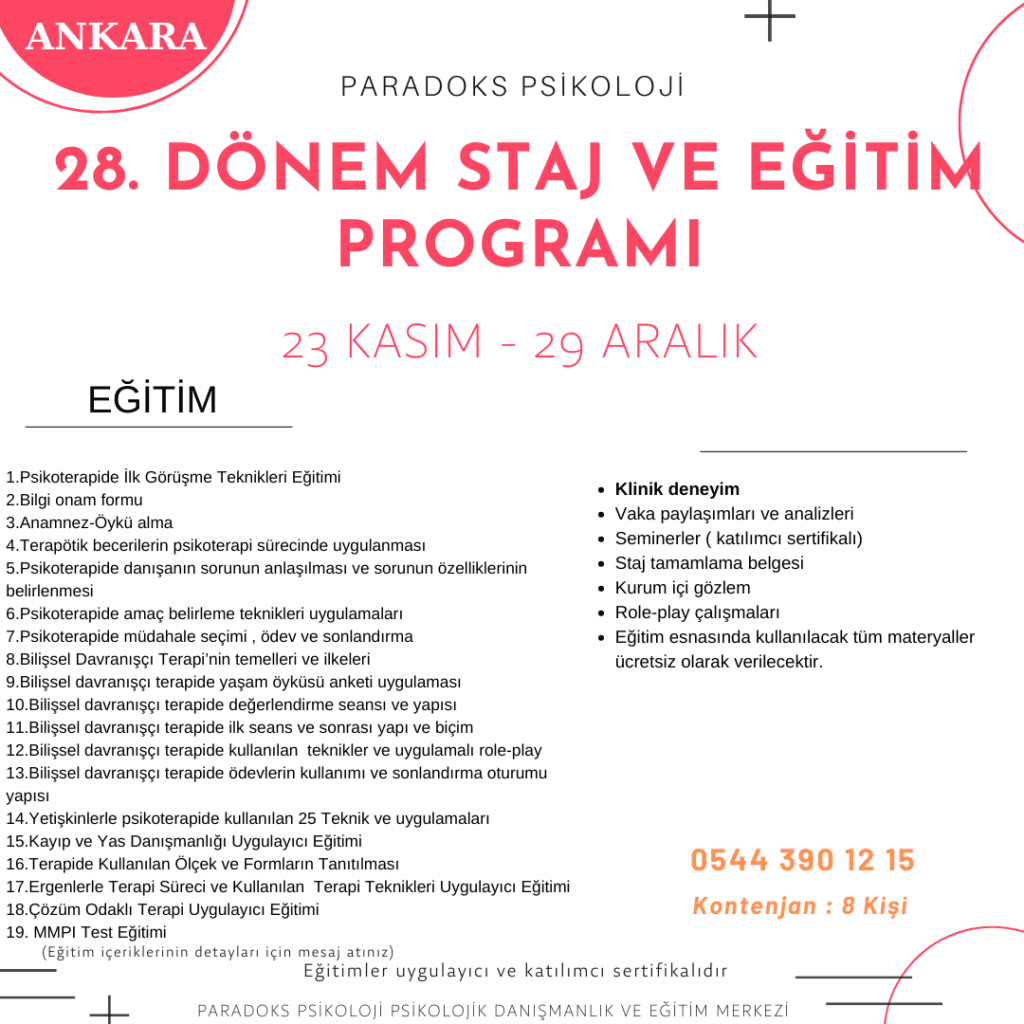 Staj ve Eğitim Programı